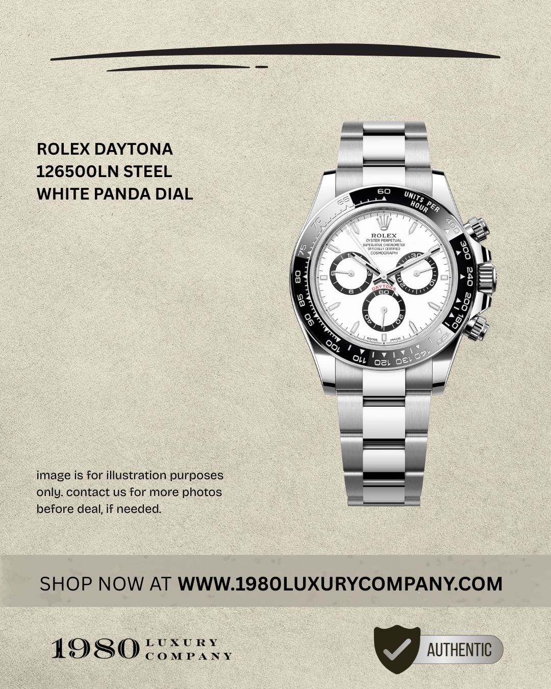 Rolex Daytona 126500LN Steel White Panda Dial