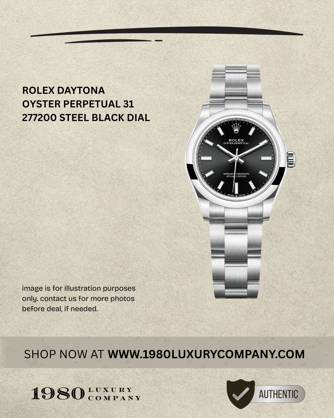 Rolex Oyster Perpetual 31 277200 Steel Black Dial