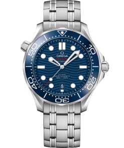 Omega Seamaster Diver 300m 42mm 210.30.42.20.03.001 with blue dial and stainless steel bracelet.