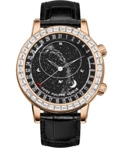 Patek Philippe Grand Complications 6104R-001 Rose Gold Black Dial Diamond Bezel