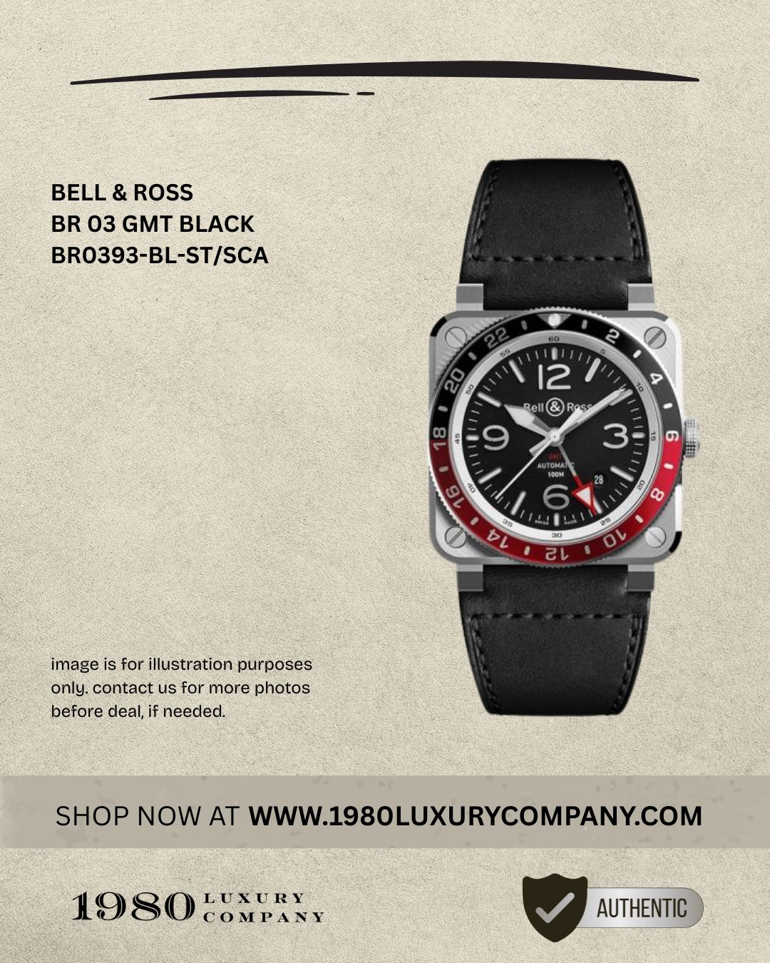 Bell & Ross BR 03 GMT Black BR0393-BL-ST/SCA