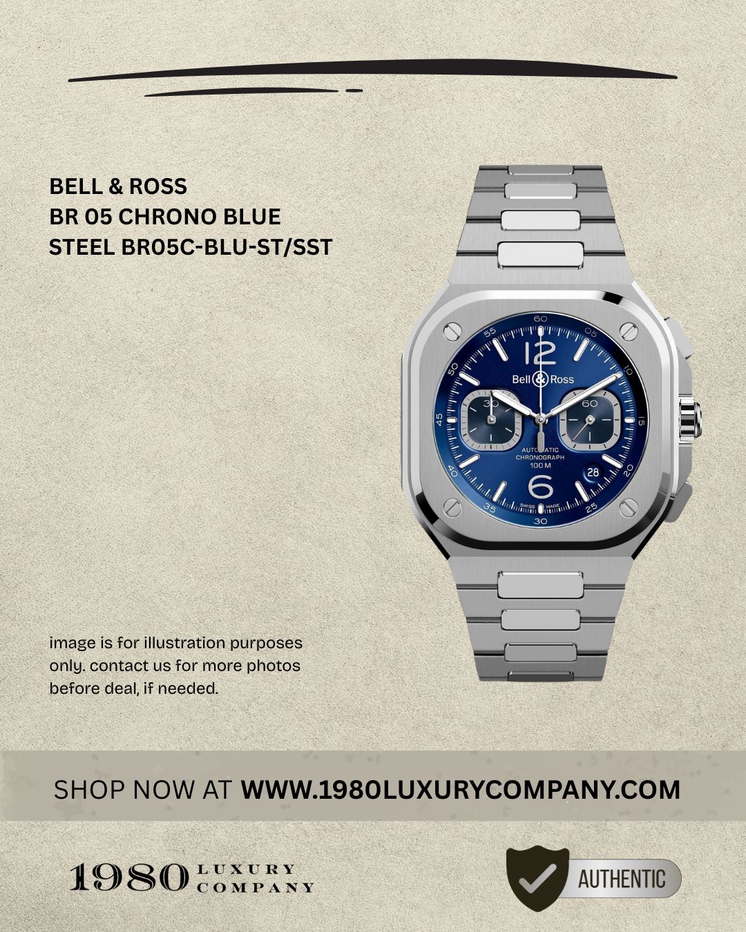 Bell & Ross BR 05 Chrono Blue Steel BR05C-BLU-ST/SST
