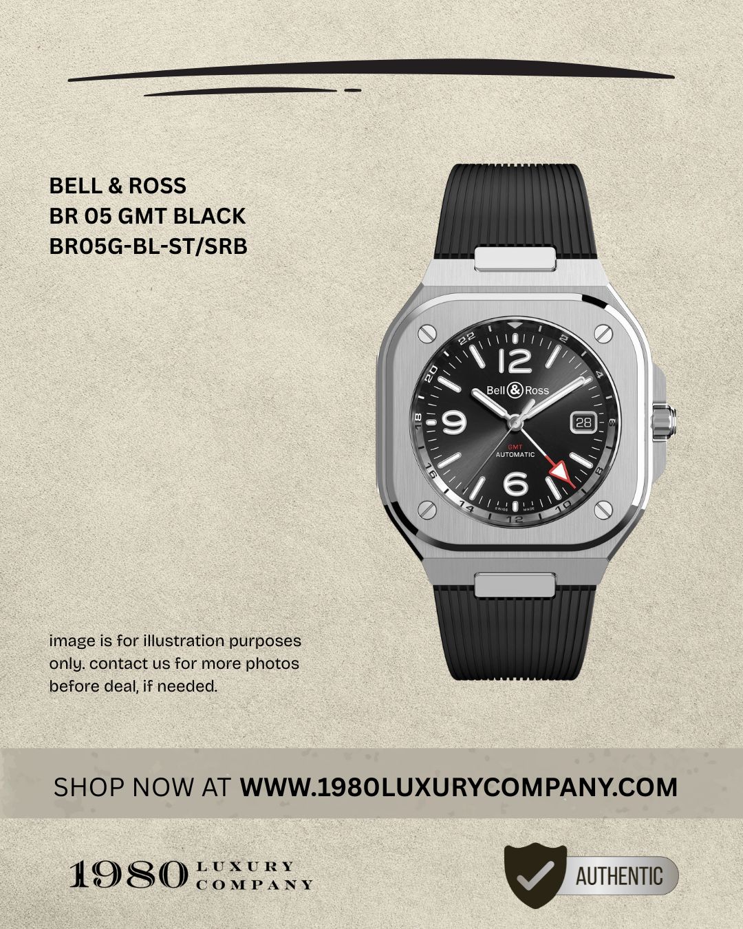 Bell & Ross BR 05 GMT Black BR05G-BL-ST/SRB