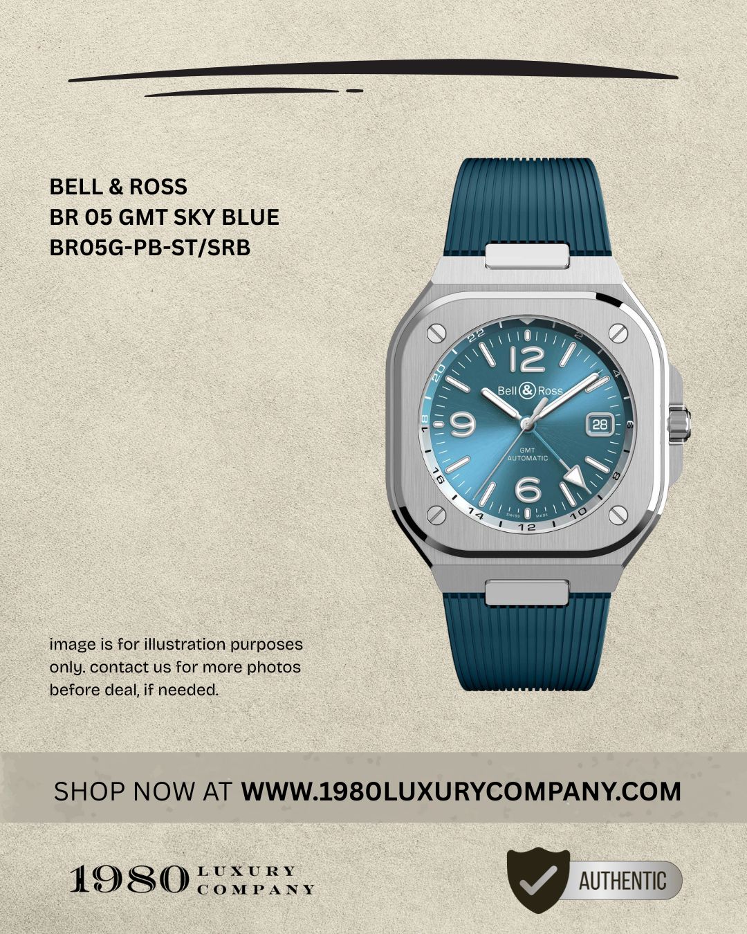 Bell & Ross BR 05 GMT Sky Blue BR05G-PB-ST/SRB