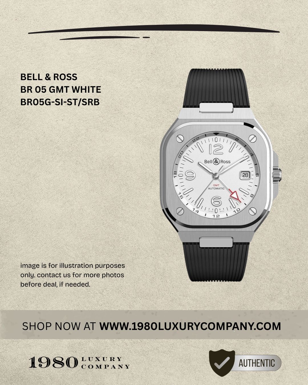 Bell & Ross BR 05 GMT White BR05G-SI-ST/SRB