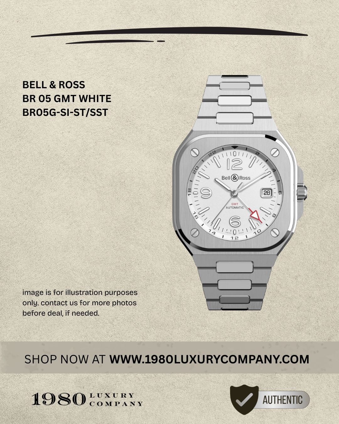 Bell & Ross BR 05 GMT White BR05G-SI-ST/SST