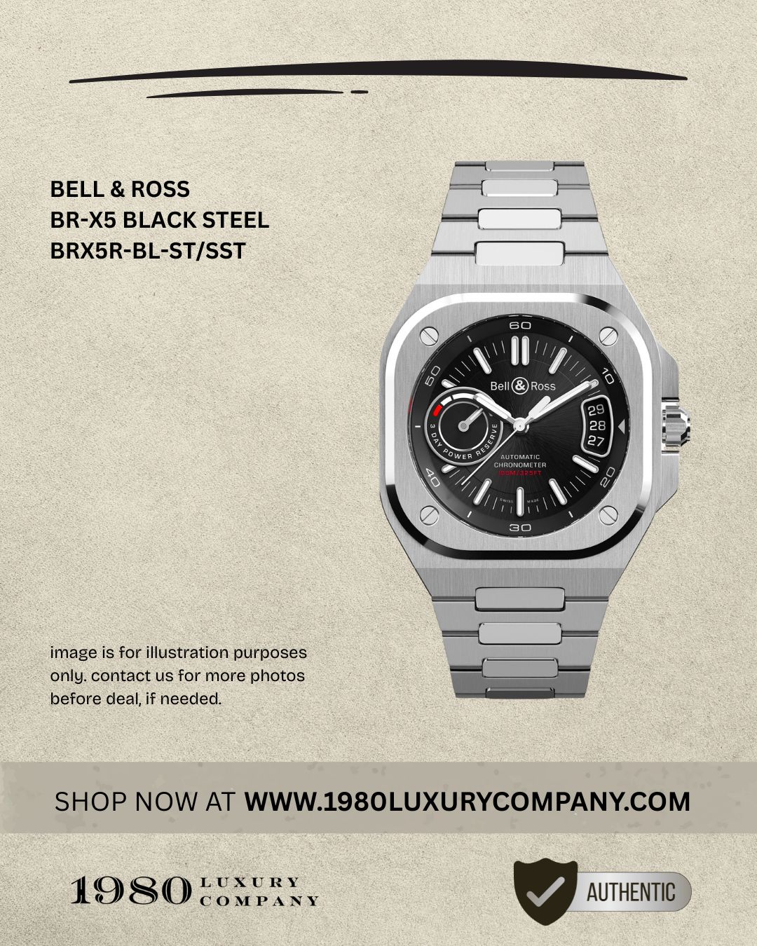Bell & Ross BR-X5 Black Steel BRX5R-BL-ST/SST