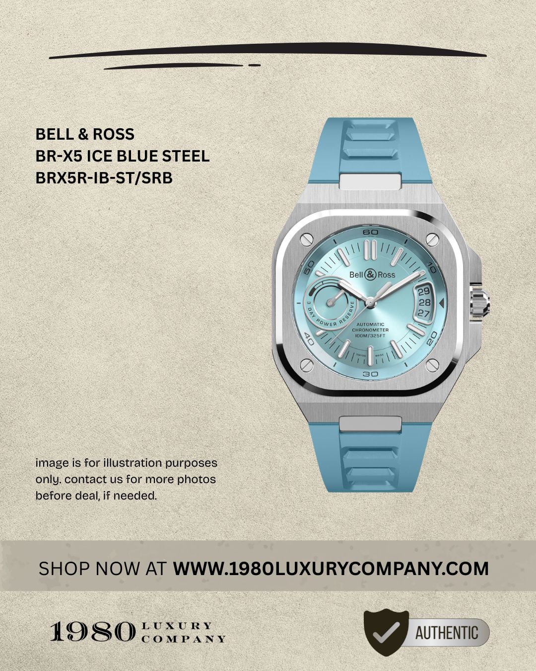 Bell & Ross BR-X5 Ice Blue Steel BRX5R-IB-ST/SRB