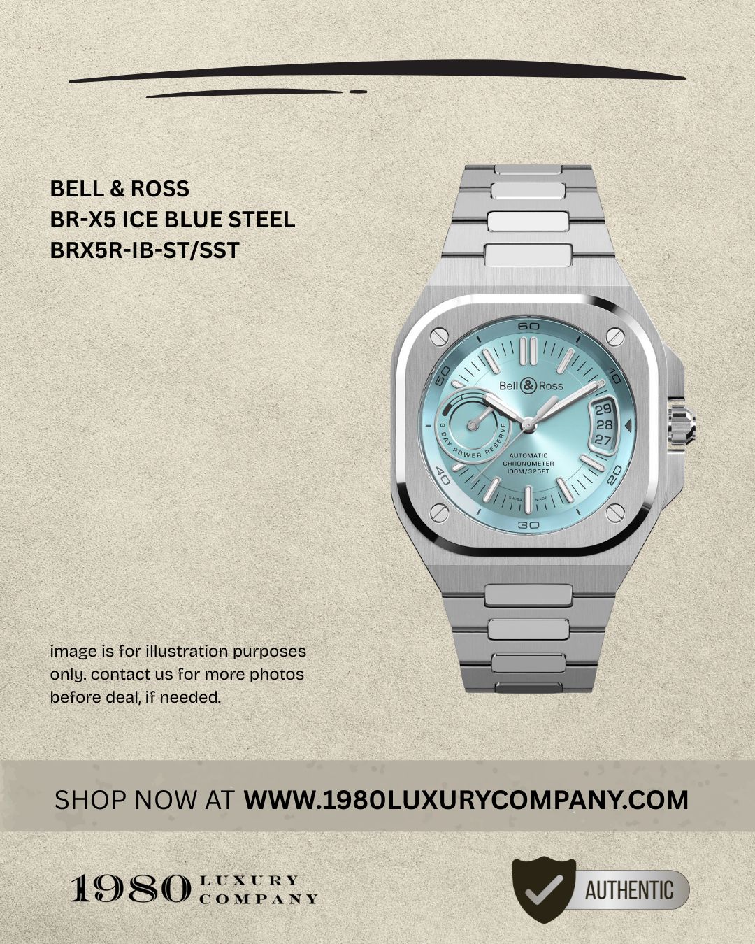 Bell & Ross BR-X5 Ice Blue Steel BRX5R-IB-ST/SST
