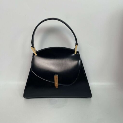 Ferragamo Geometric Leather Tote Bag Black