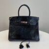 Hermes Birkin 30 Black Matte Alligator Palladium Hardware
