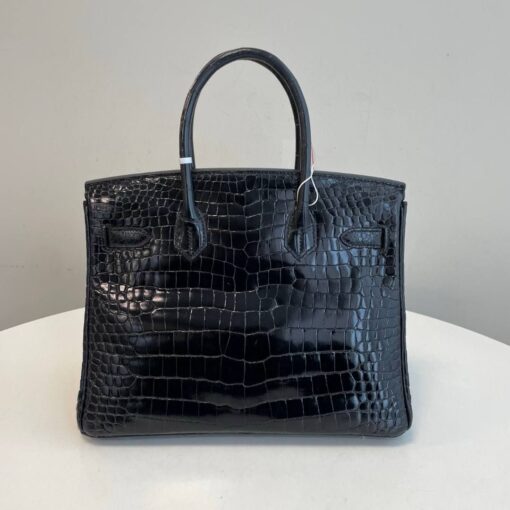 Hermes Birkin 30 Black Matte Alligator Palladium Hardware - Image 2