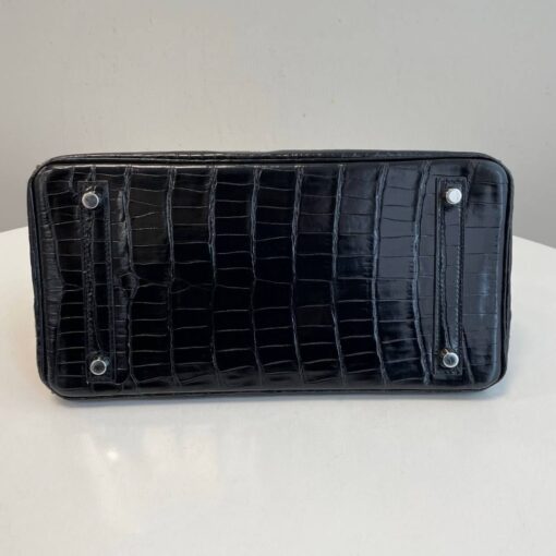 Hermes Birkin 30 Black Matte Alligator Palladium Hardware - Image 4