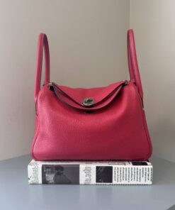 Hermes Taurillon Clemence Lindy 26 Rose Extreme