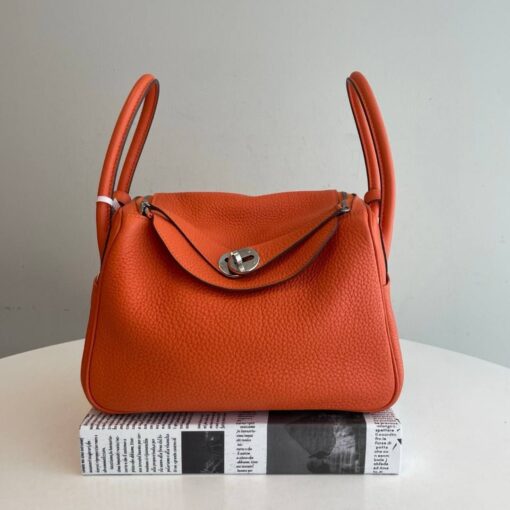 Hermes Taurillon Clemence Lindy 26 Orange Poppy