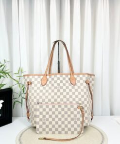 Louis Vuitton Damier Azur Neo Neverfull MM Rose Ballerine