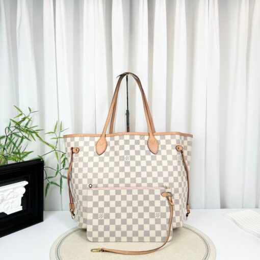 Louis Vuitton Damier Azur Neo Neverfull MM Rose Ballerine