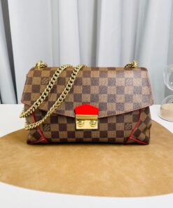 Louis Vuitton Damier Ebene Caissa Clutch Cherry