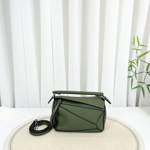 Loewe Calfskin Mini Puzzle Bag Avocado