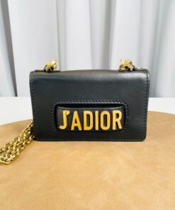 Dior Mini J'Adior Chain Flap Bag Black Grained Calfskin