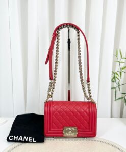 Chanel Caviar Quilted Small Boy Flap Red