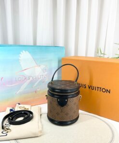 Louis Vuitton Monogram Reverso Cannes Brown Top Handle Bag Gold Hardware