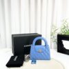 Chanel Kelly Mini Top Handle Bag Blue Calfskin Gold Hardware