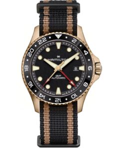 Hamilton Khaki Navy Scuba Auto GMT H82565930 Bronze Black Dial
