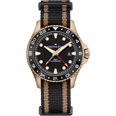 Hamilton Khaki Navy Scuba Auto GMT H82565930 Bronze Black Dial