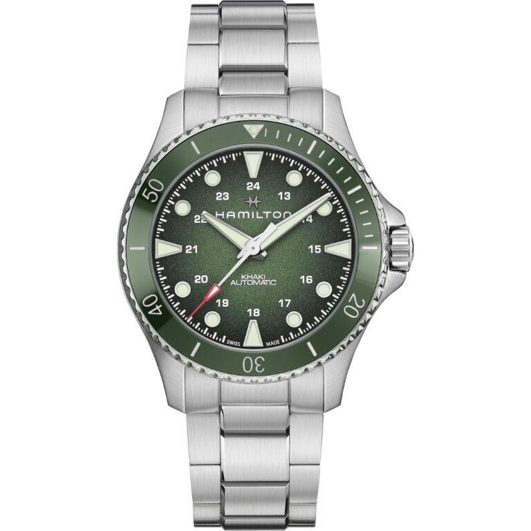 Hamilton Khaki Navy Scuba Auto H82525160 Stainless Steel Green Dial