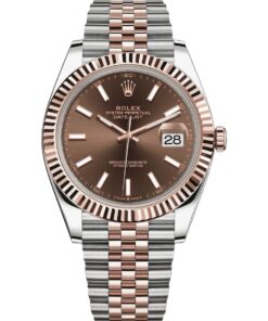 Rolex Datejust 41 126331-0002 Rose Gold Stainless Steel Brown Dial Jubilee