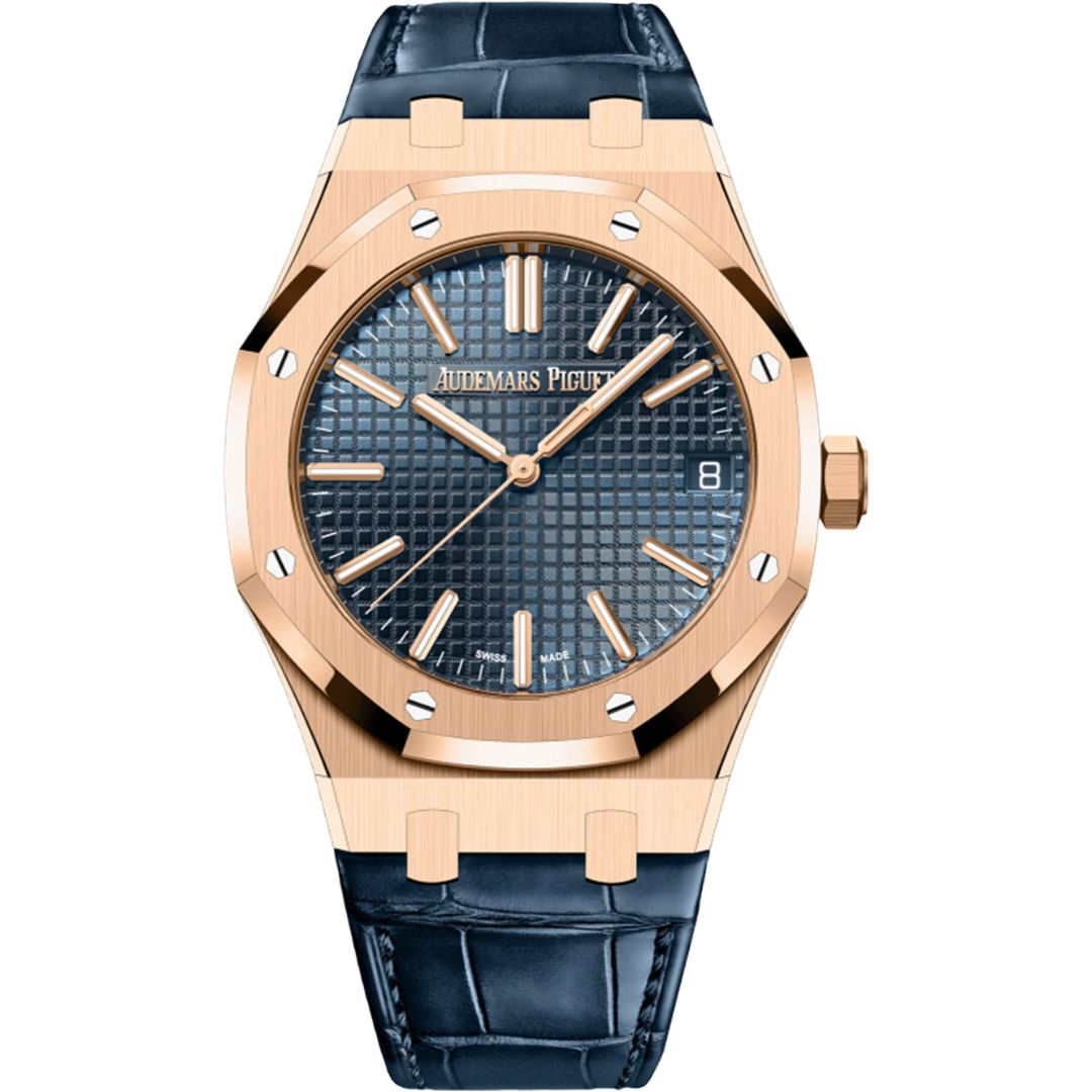 Audemars Piguet Royal Oak 15510OR.OO.D315CR.02 rose gold watch with blue dial