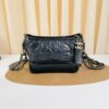 Chanel Aged Calfskin Quilted Small Gabrielle Hobo Black
