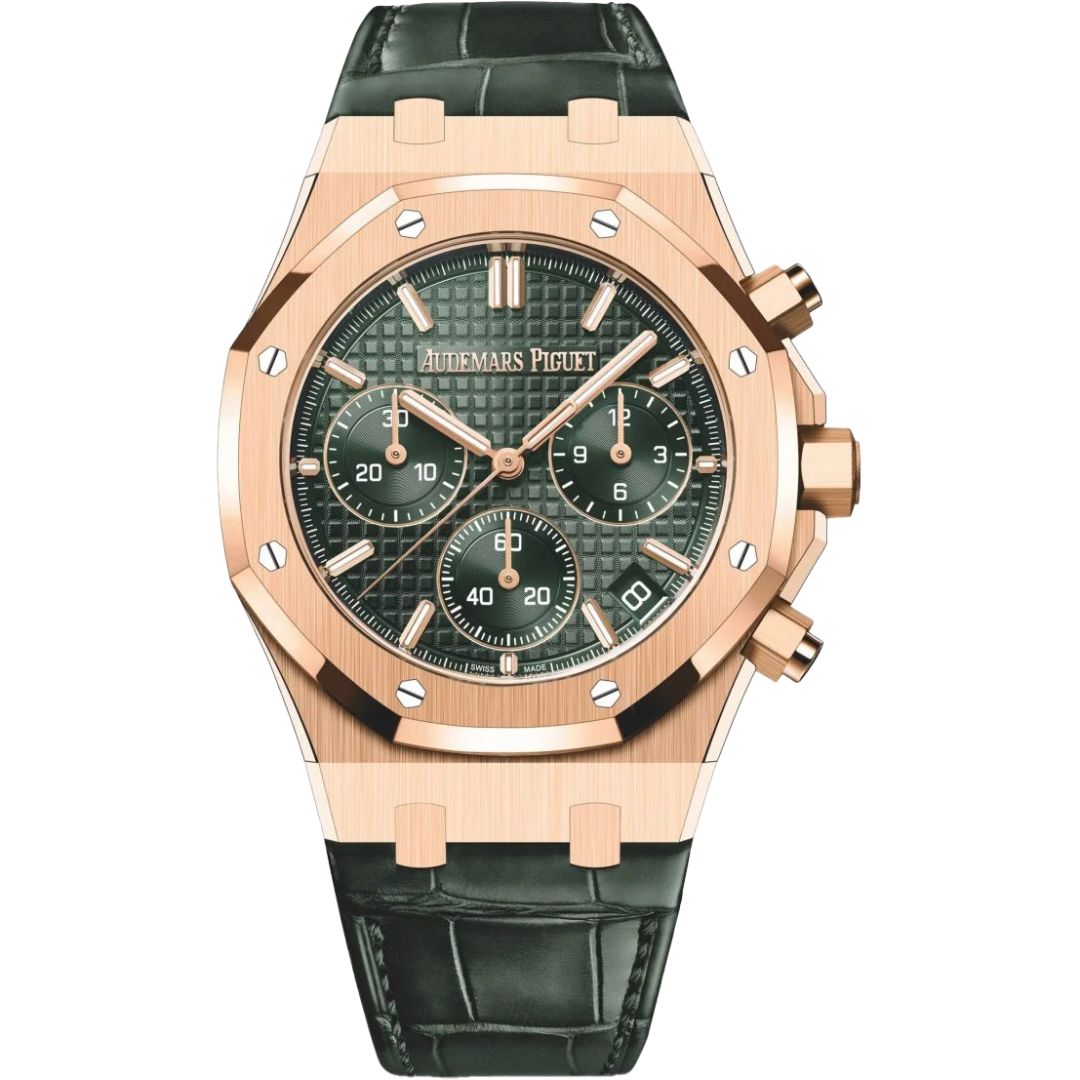 Audemars Piguet Royal Oak Chronograph 26240OR.OO.D404CR.02 rose gold watch with green dial