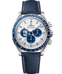 Omega Speedmaster Silver Snoopy Award 310.32.42.50.02.001 stainless steel watch with silver dial and blue ceramic