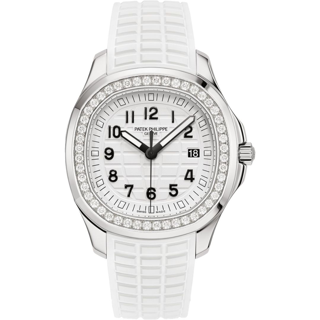 Patek Philippe Aquanaut Luce 5267/200A-010 stainless steel watch with white dial and diamond-set bezel