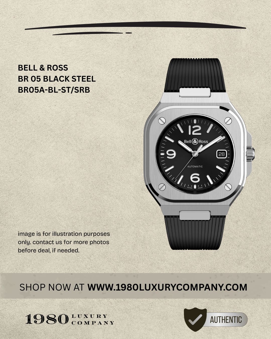 Bell & Ross BR 05 Black Steel BR05A-BL-ST/SRB