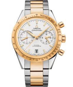 Omega Speedmaster 57 331.20.42.51.02.001 Stainless Steel Yellow Gold Silver Dial