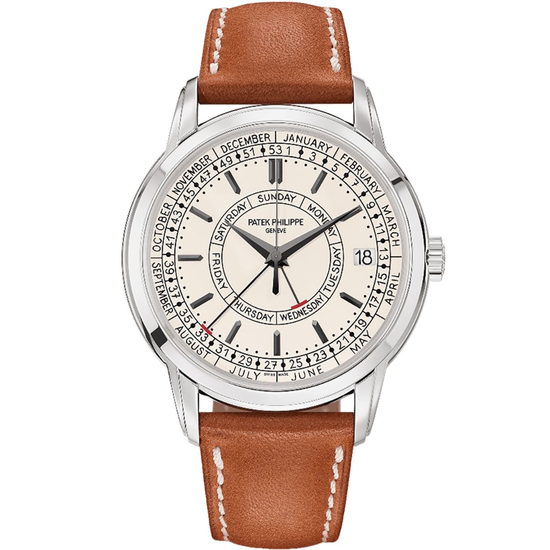Patek Philippe Calatrava Weekly Calendar 5212A-001 white gold watch with silver dial