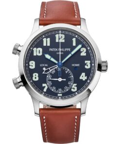 Patek Philippe Calatrava Pilot Travel Time 5524G-001 White Gold Blue Dial