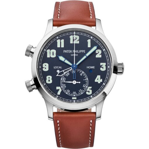 Patek Philippe Calatrava Pilot Travel Time 5524G-001 White Gold Blue Dial