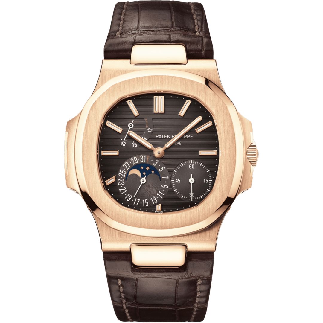 Patek Philippe Nautilus 5712R-001 rose gold watch with brown dial