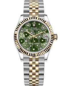 Rolex Datejust 31 278273-0032 Stainless Steel Yellow Gold Green Dial