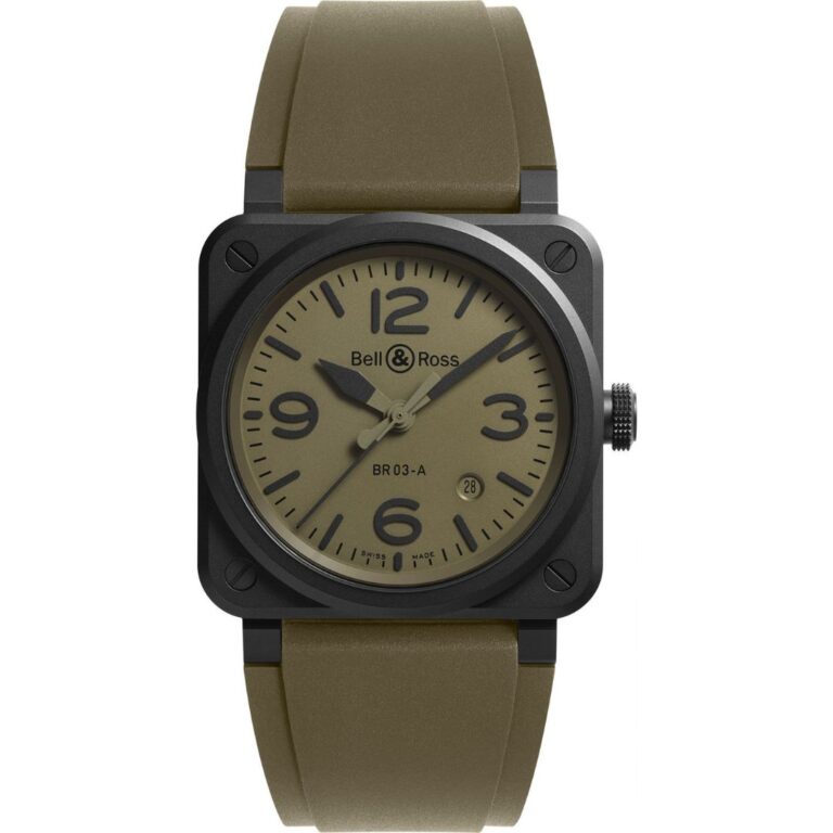 Bell & Ross BR 03 Military Ceramic 41mm BR03A-MIL-CE/SRB Front View