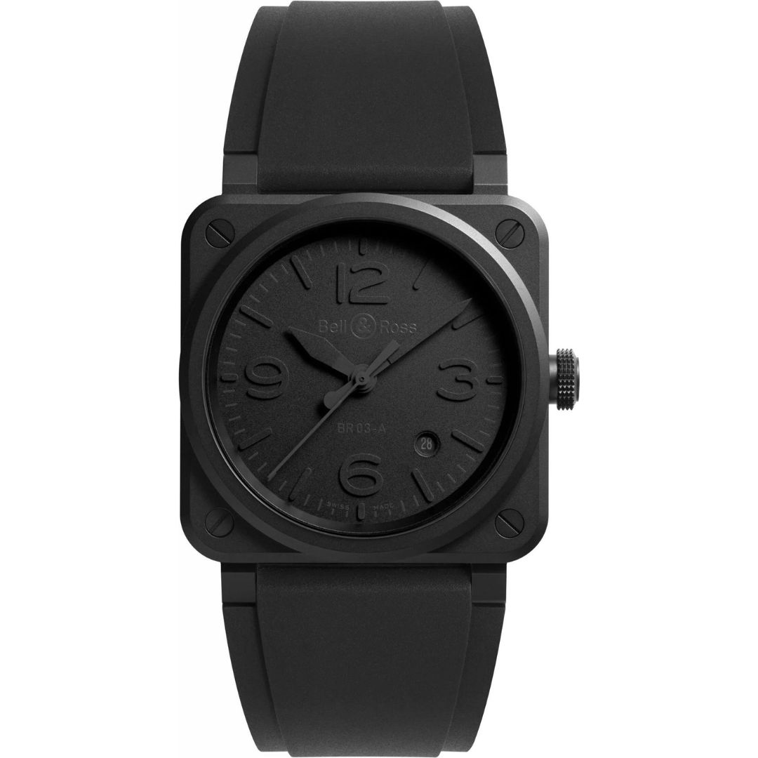 bell-ross-br-03-phantom-br03a-ph-ce-srb_1 Bell & Ross BR 03 Phantom 41mm BR03A-PH-CE/SRB Front View