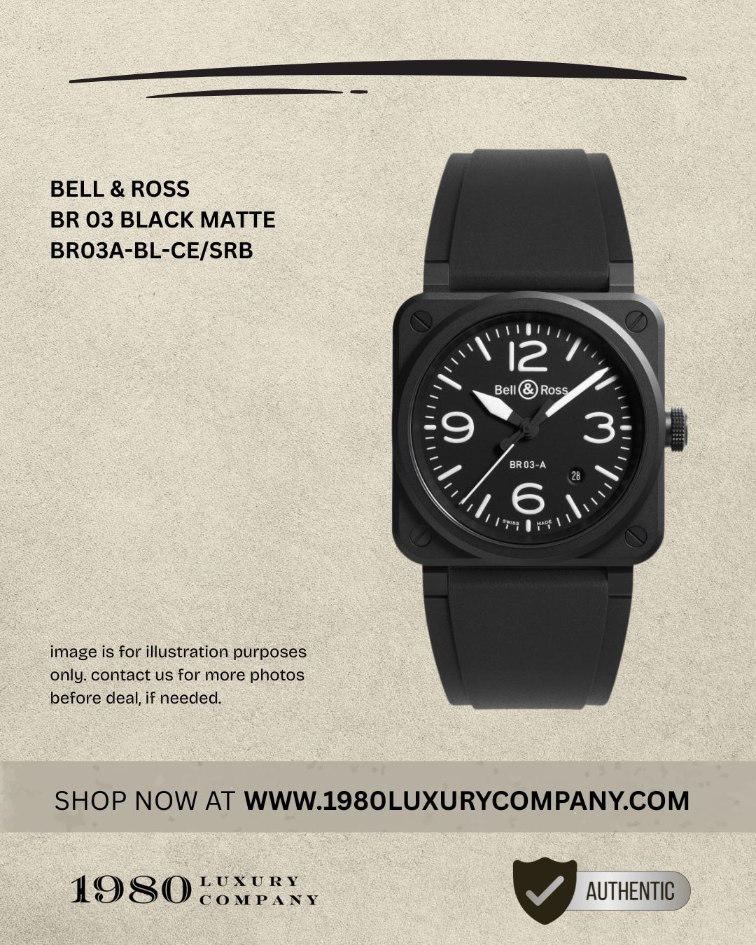 Bell & Ross BR 03 Black Matte BR03A-BL-CE/SRB