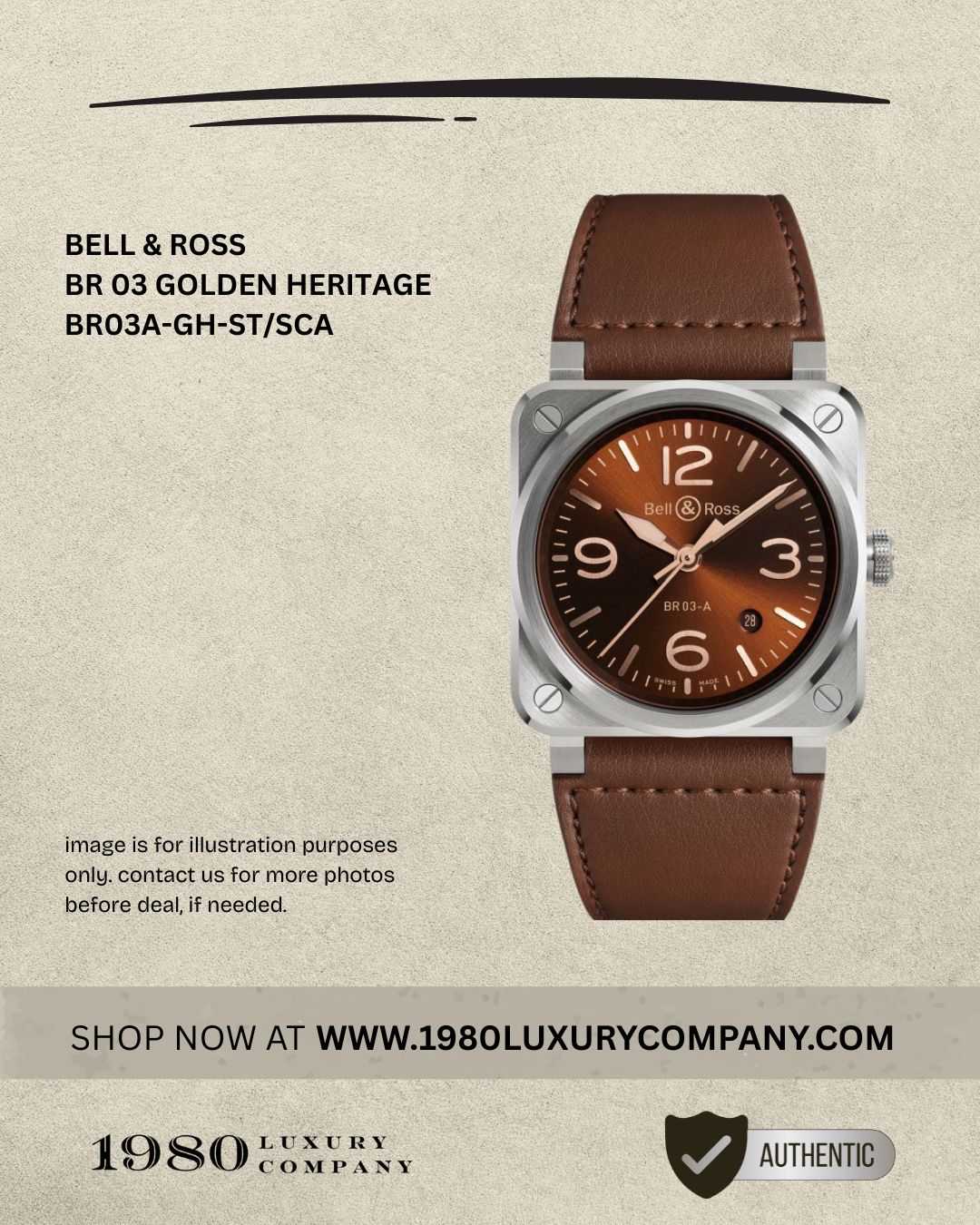 Bell & Ross BR 03 Golden Heritage BR03A-GH-ST/SCA