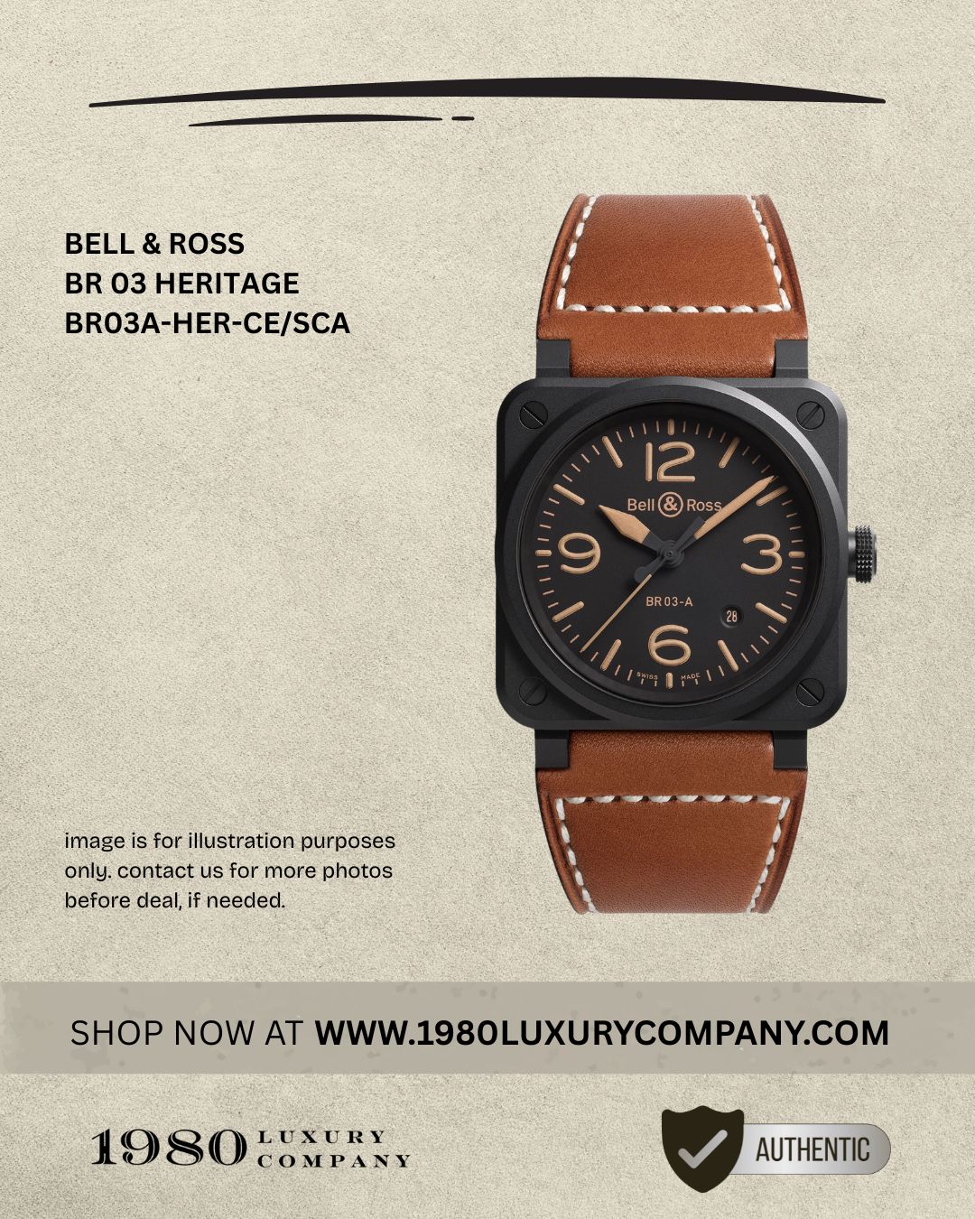 Bell & Ross BR 03 Heritage BR03A-HER-CE/SCA