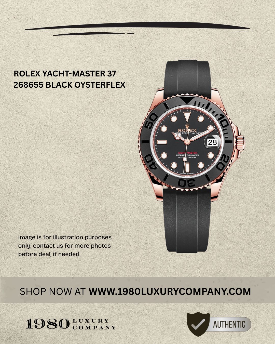 rolex-yacht-master-37-268655-black-oysterflex Rolex Yacht-Master 37 268655 in rose gold with black dial
