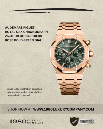 Audemars Piguet Royal Oak Chronograph 26240OR.OO.1320OR.08 in rose gold with green dial